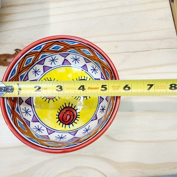 STUNNING POTTERY!  Hand Painted & Glazed Set of 3 Nesting Mixing Bowls PRE-OWNED - Picture 9 of 9